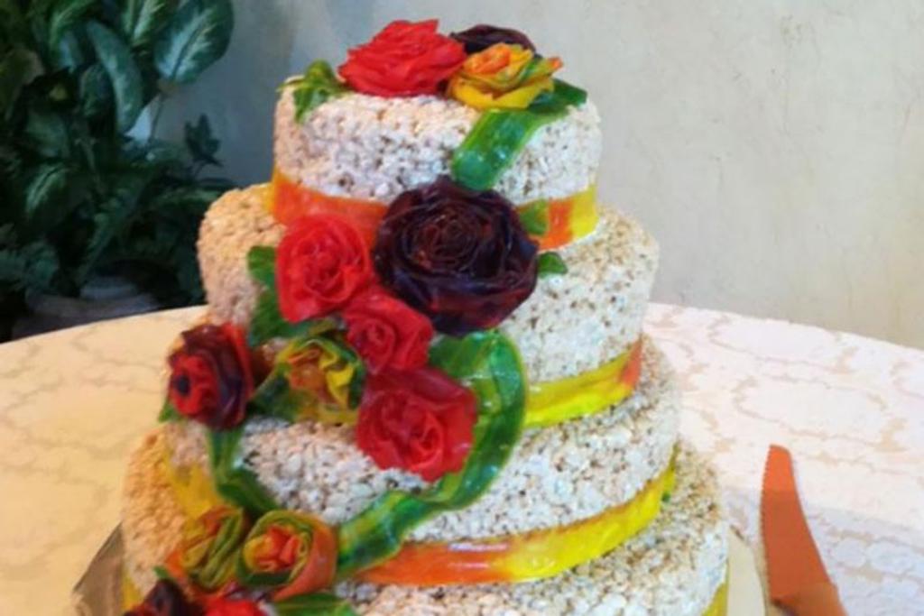 Krispy Roll-Up Wedding Cake