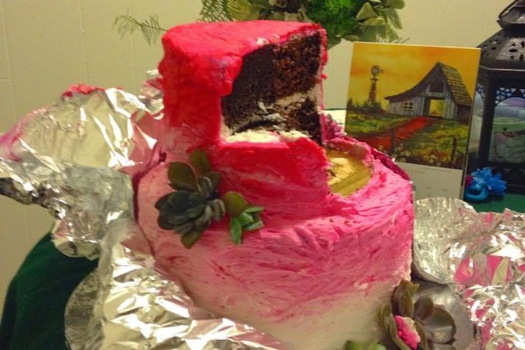 Pink Failed Wedding Cake